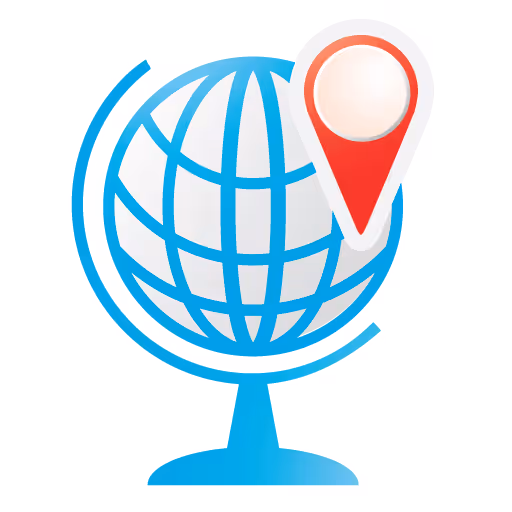 Wereldbol met locatiemarker