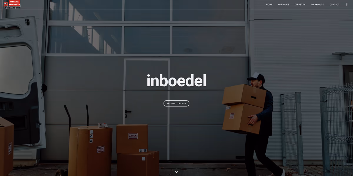 Startpagina van de website van Inboedel Leegmaken