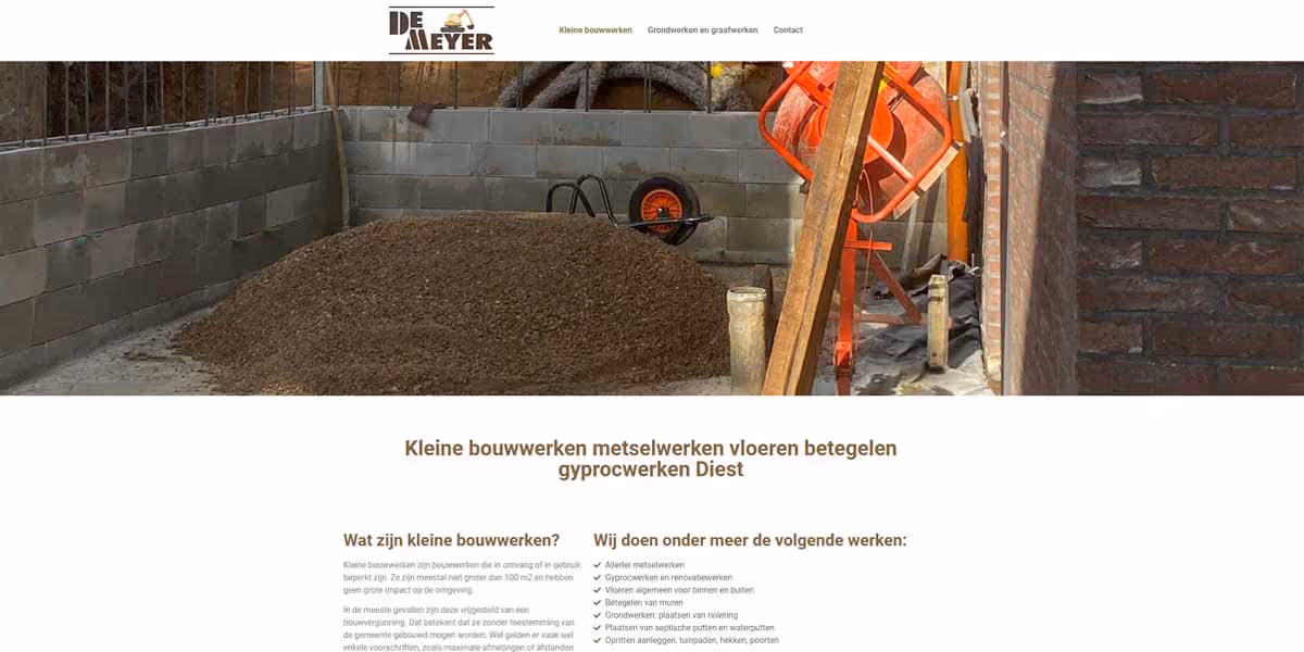 Websiteproject kleine-bouwwerkendiest