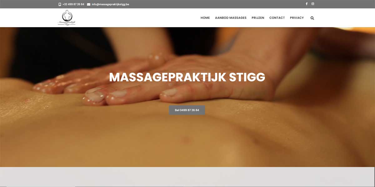 Websiteproject massagepraktijk Stigg