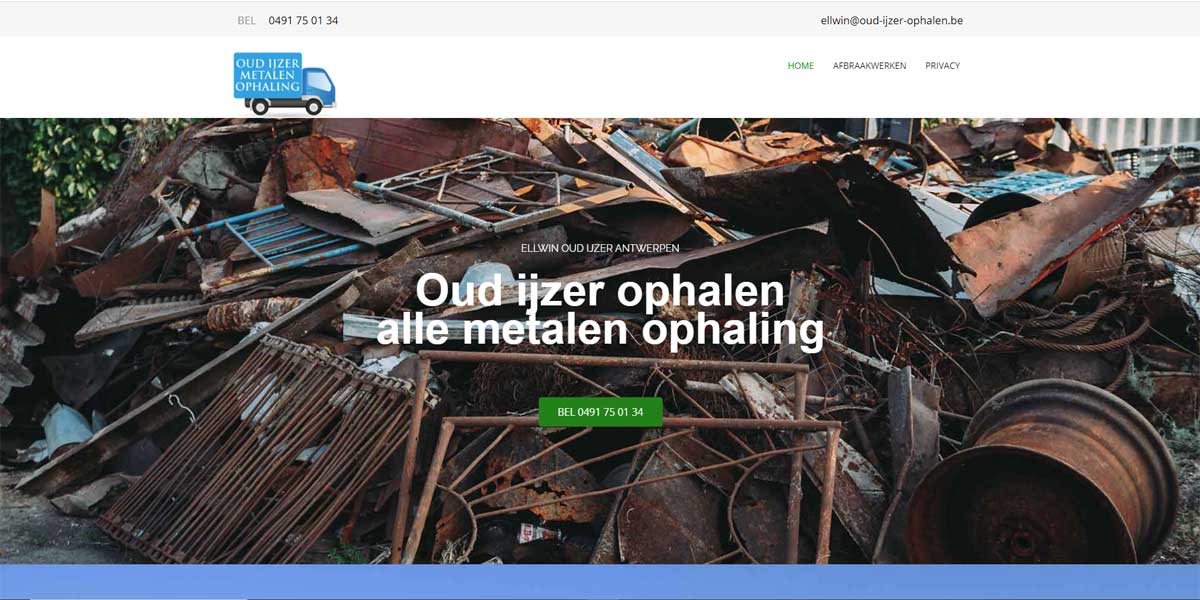 Websiteproject Oud Ijzer Ophalen
