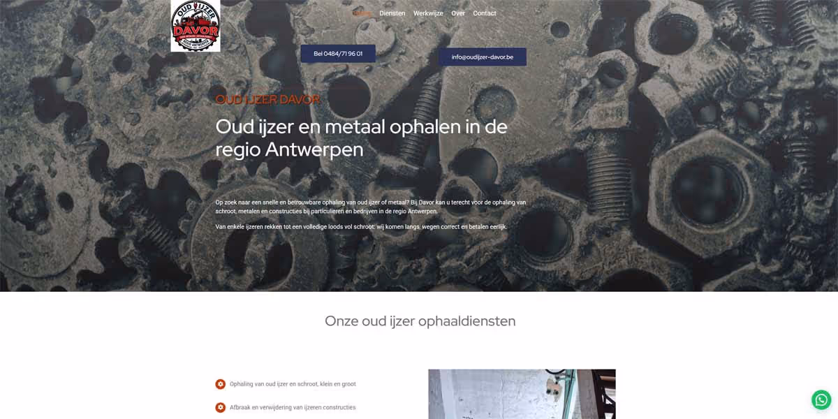 Websiteproject oudijzer-davor.be