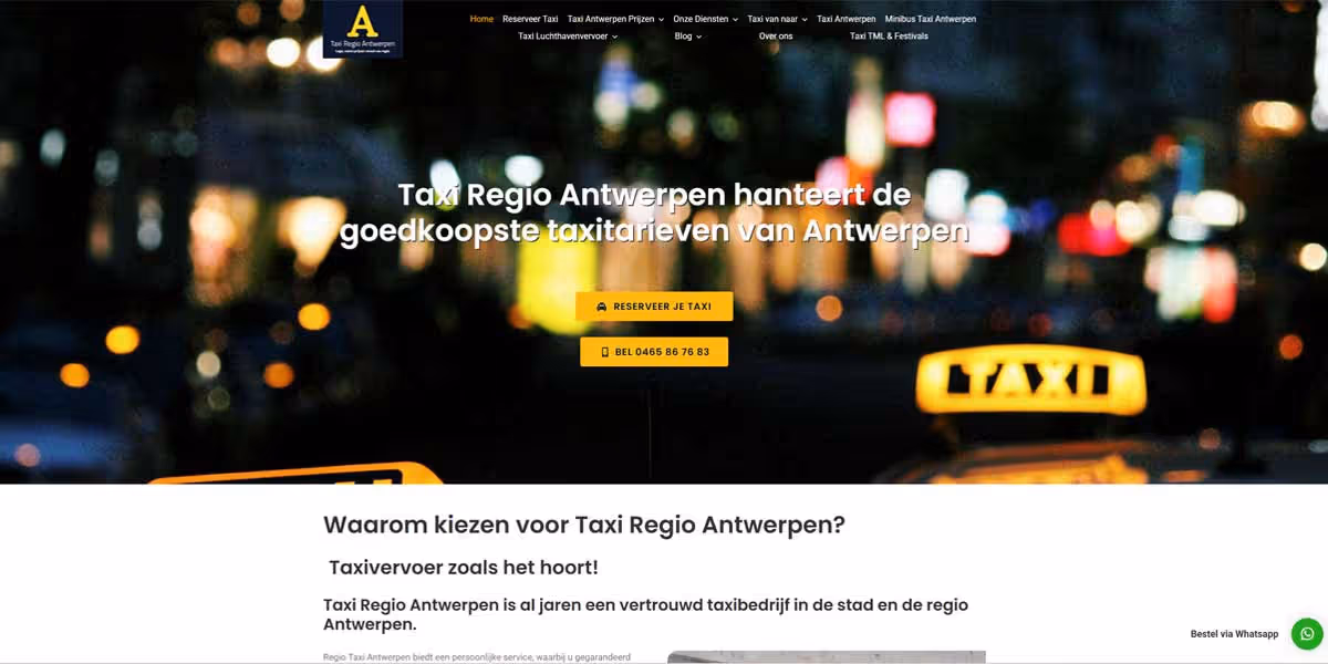 Websiteproject Taxiregioantwerpen